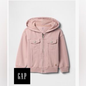 NWT BABY GAP Antique Pink VintageSoft Hooded Icon Jacket 5T